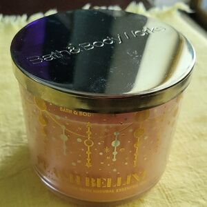 Bath & Body Works Peach Bellini candle Gold & Pink